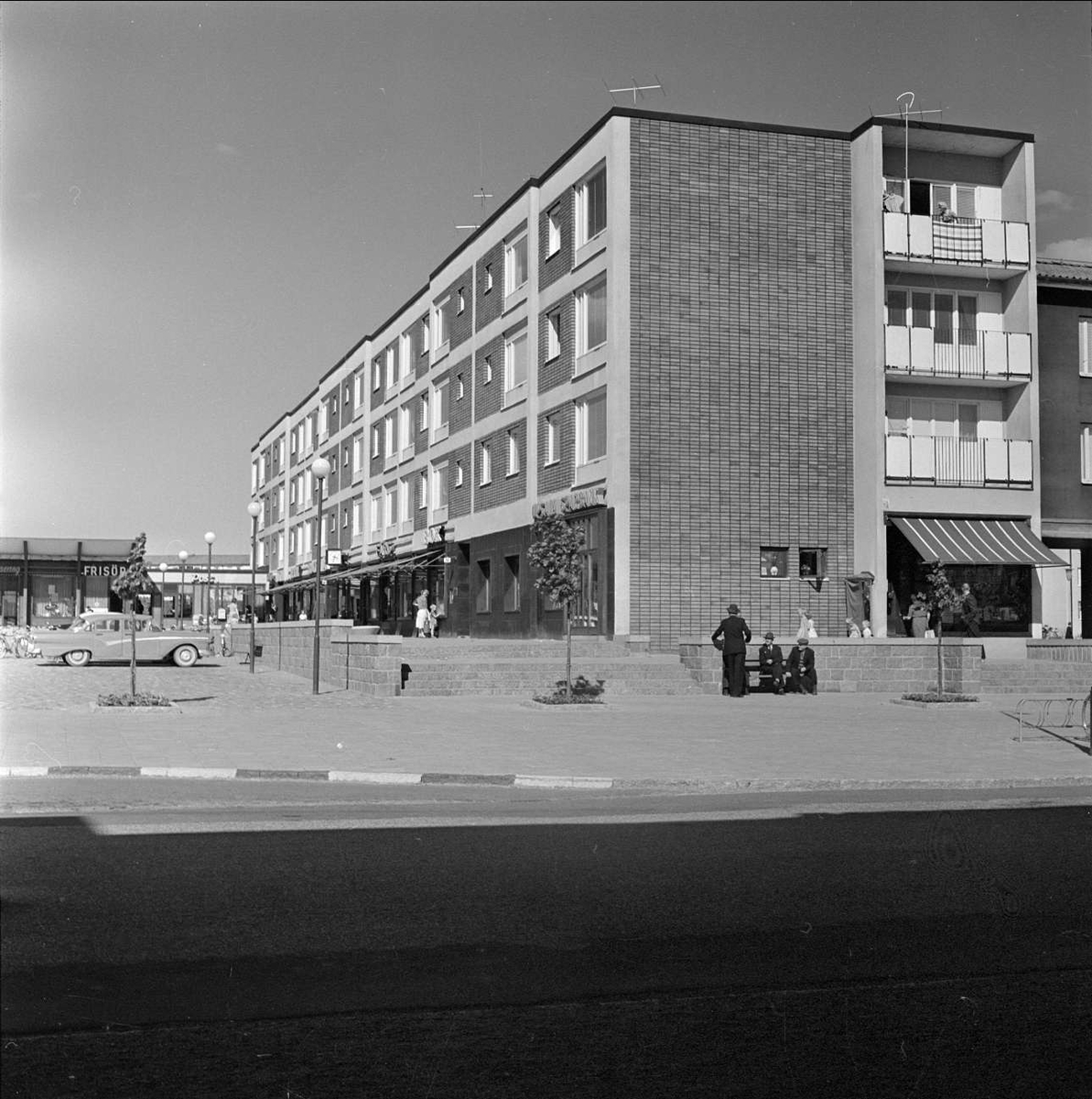 Brantingstorget, kvarteret Källan, Sala backe, Uppsala 1959 ...