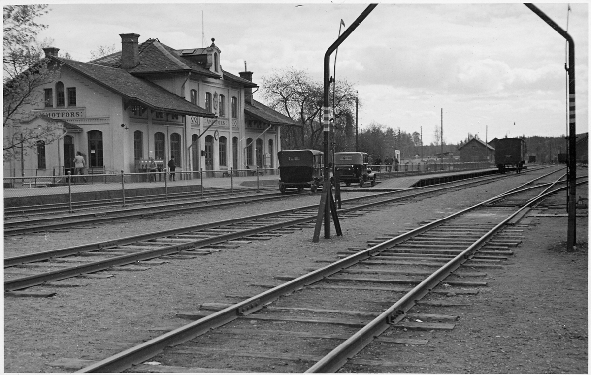 Åmotfors station inför elektrifieringen. - Järnvägsmuseet / DigitaltMuseum